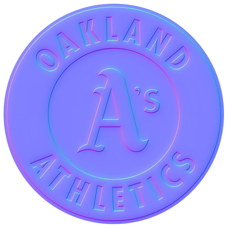 Oakland Athletics Colorful Embossed Logo iron on paper